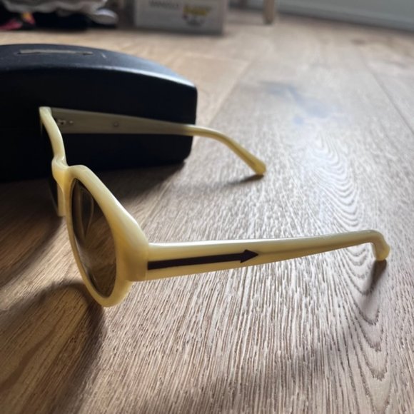 Karen Walker Anywhere Glasses in Vanilla Wood - Picture 3 of 8